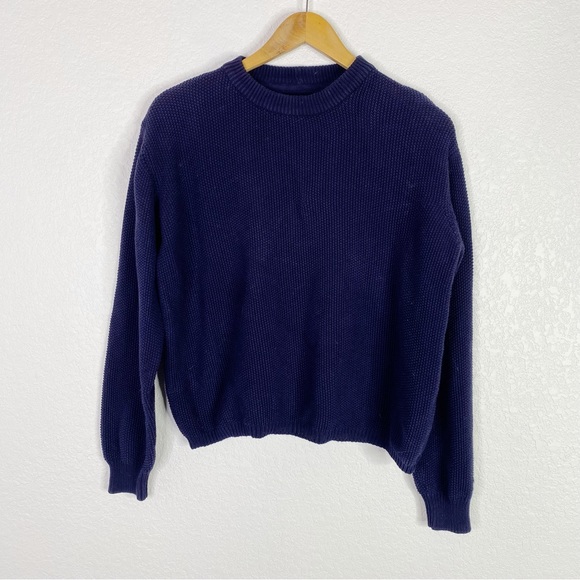 Kowtow Sweaters - Kowtow Navy Blue 100% Organic Cotton Knit Jumper Sweater